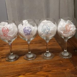 Handmade set of 4 wine glasses.